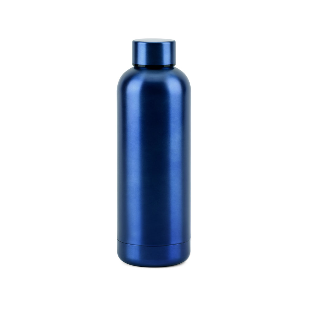 ODIN METTALIC. Garrafa térmica em aço inox 90% reciclado de parede dupla isolada a vácuo (550 mL)