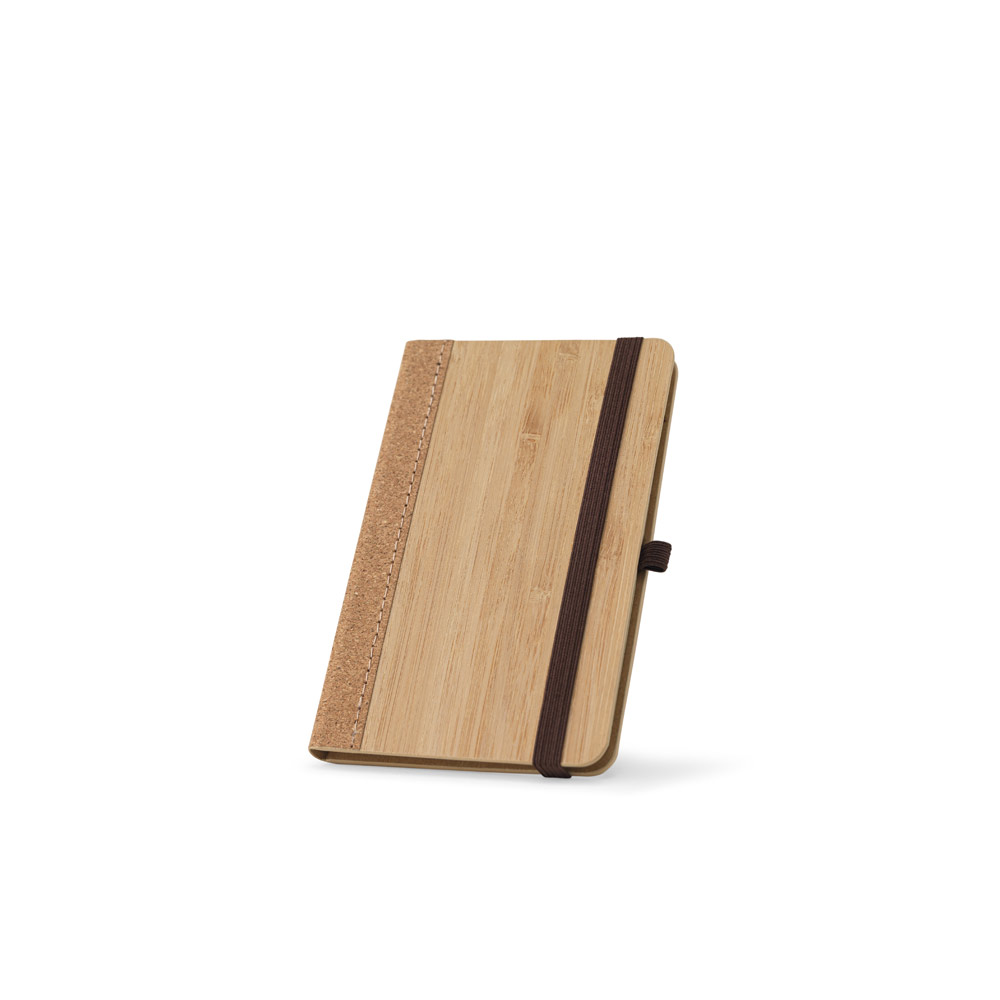 ORWELL POCKET. Caderno de bolso de capa dura em folha de bambu e cortiça com páginas pautadas recicladas