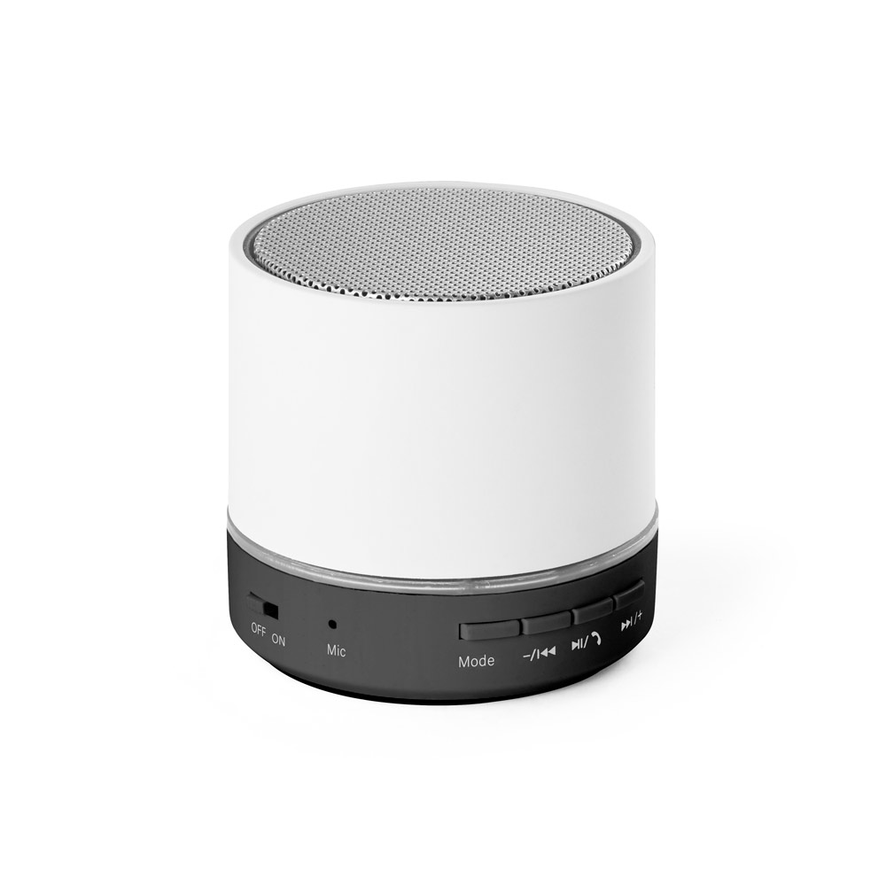 RE-PEREY. Caixa de som portátil com microfone e autonomia de 4h30 (400 mAh), em ABS 100% reciclado