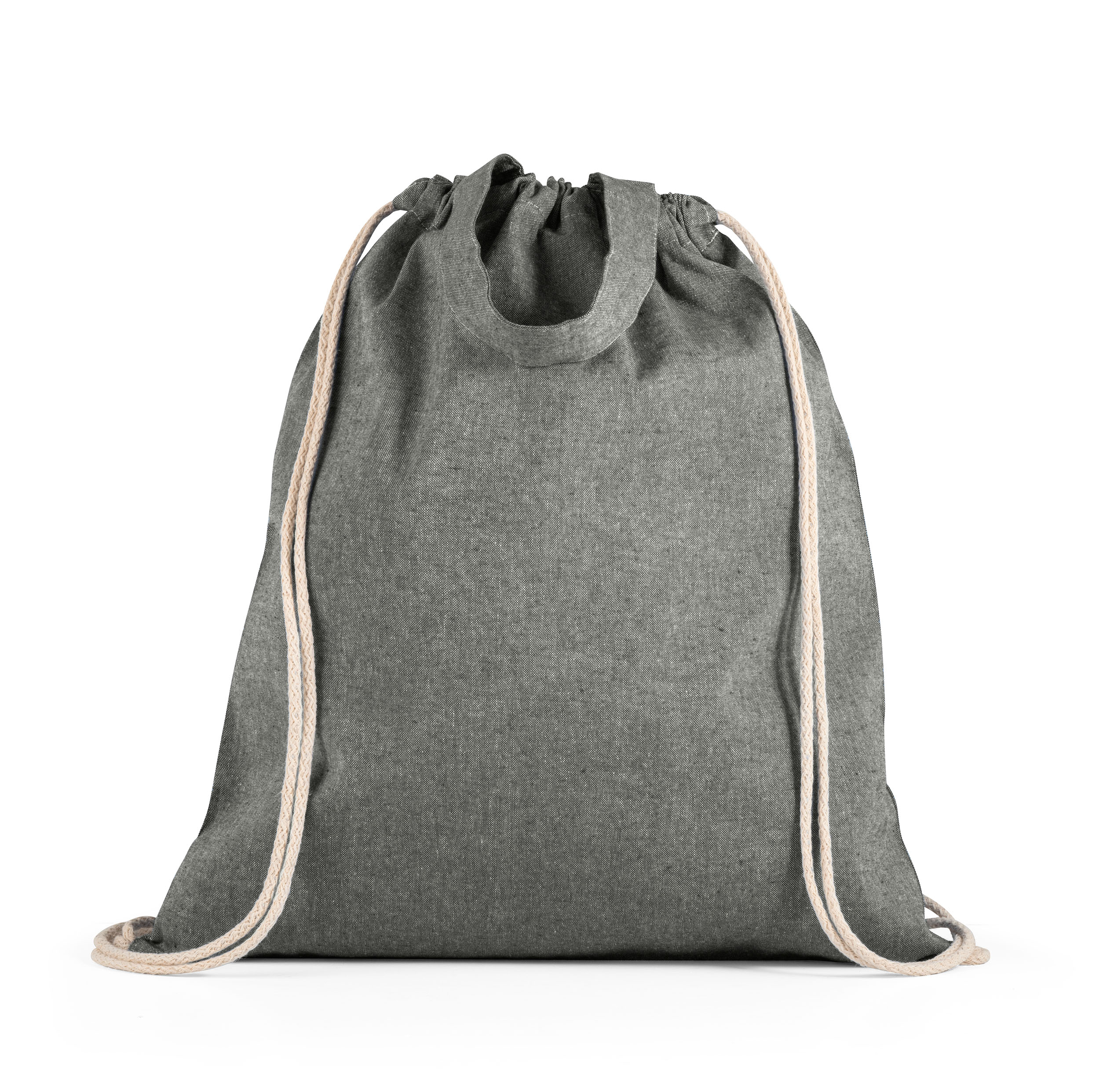 RISSANI. Sacola tipo mochila em 70% algodão reciclado e 30% poliéster reciclado (140g/m²) sem tingimento