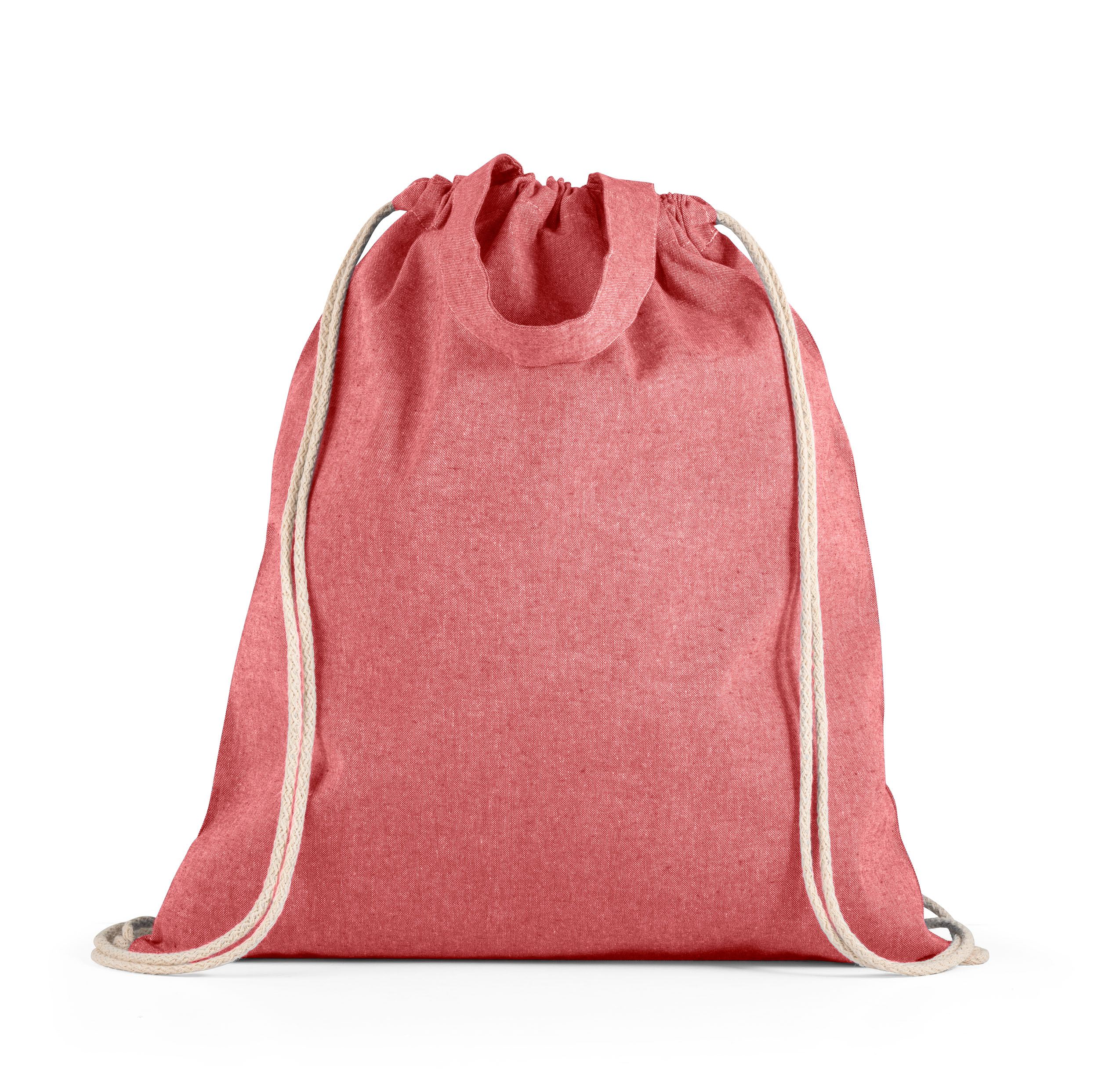 RISSANI. Sacola tipo mochila em 70% algodão reciclado e 30% poliéster reciclado (140g/m²) sem tingimento