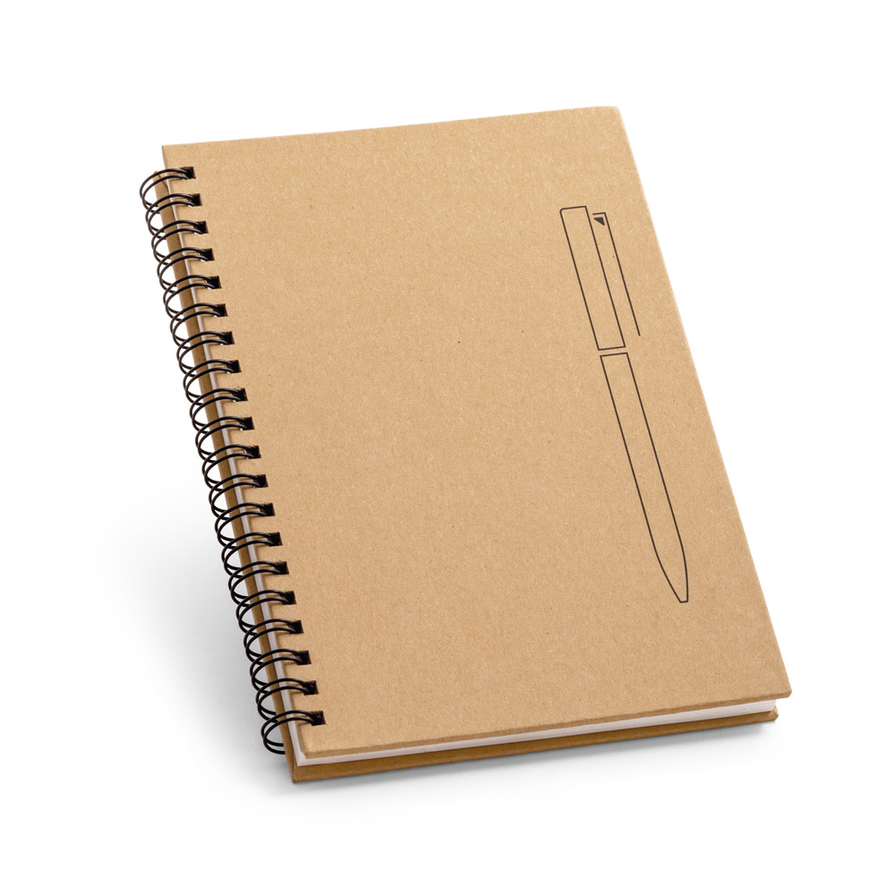 ROCK. Caderno B6 de capa dura em papel kraft (120 g/m²), com páginas lisas
