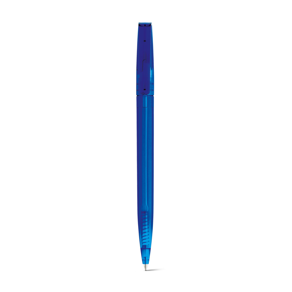 SALLY FROST. Caneta esferográfica em ABS com acabamento translúcido e escrita em preto