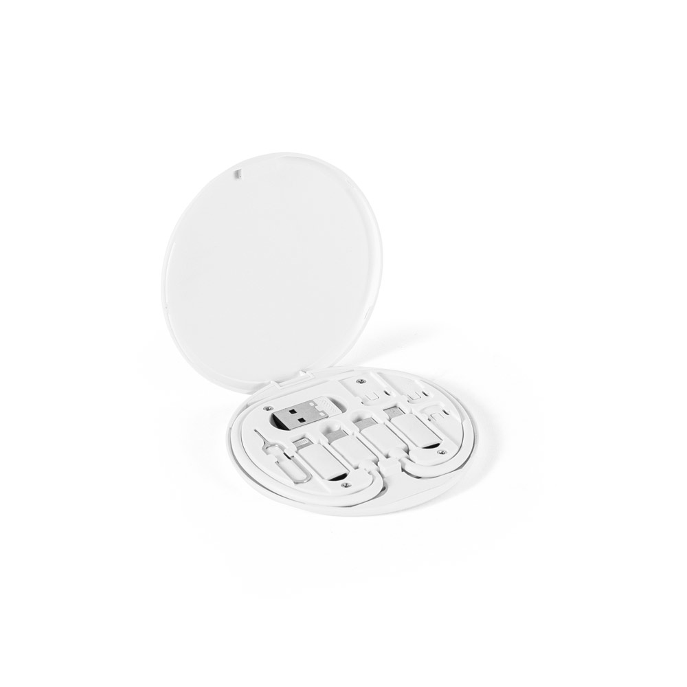 SYSTROM. Conjunto cabo e adaptadores de carregamento super-rápido, em ABS 100% reciclado