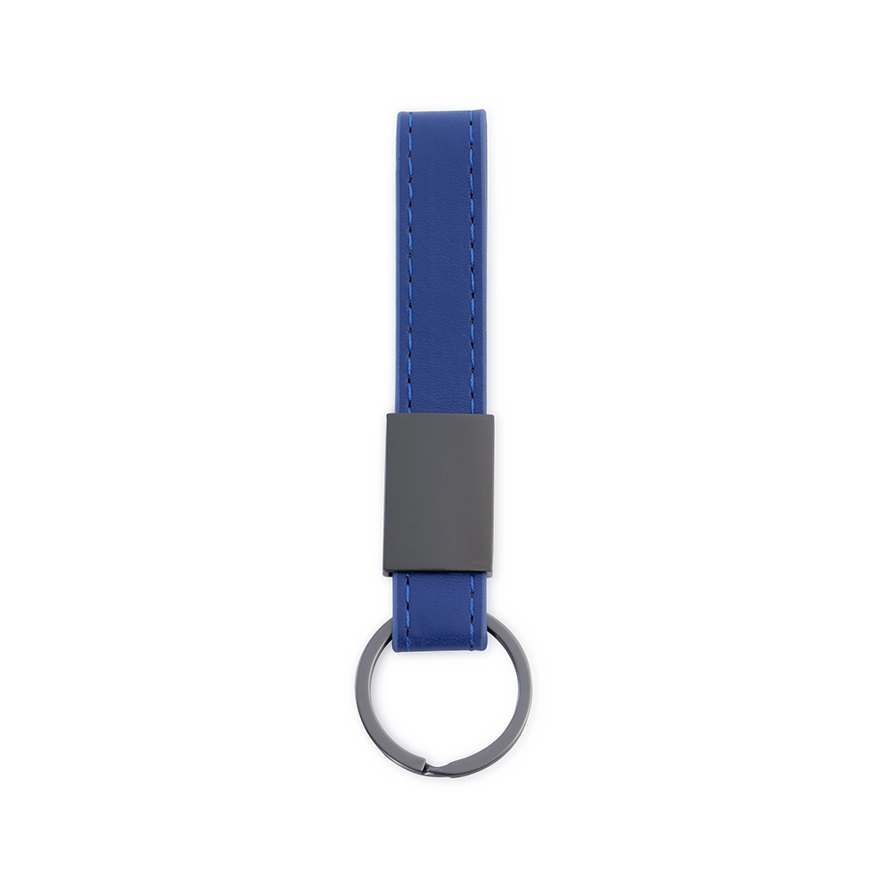CHAVEIRO METAL COM COURO SINTÉTICO