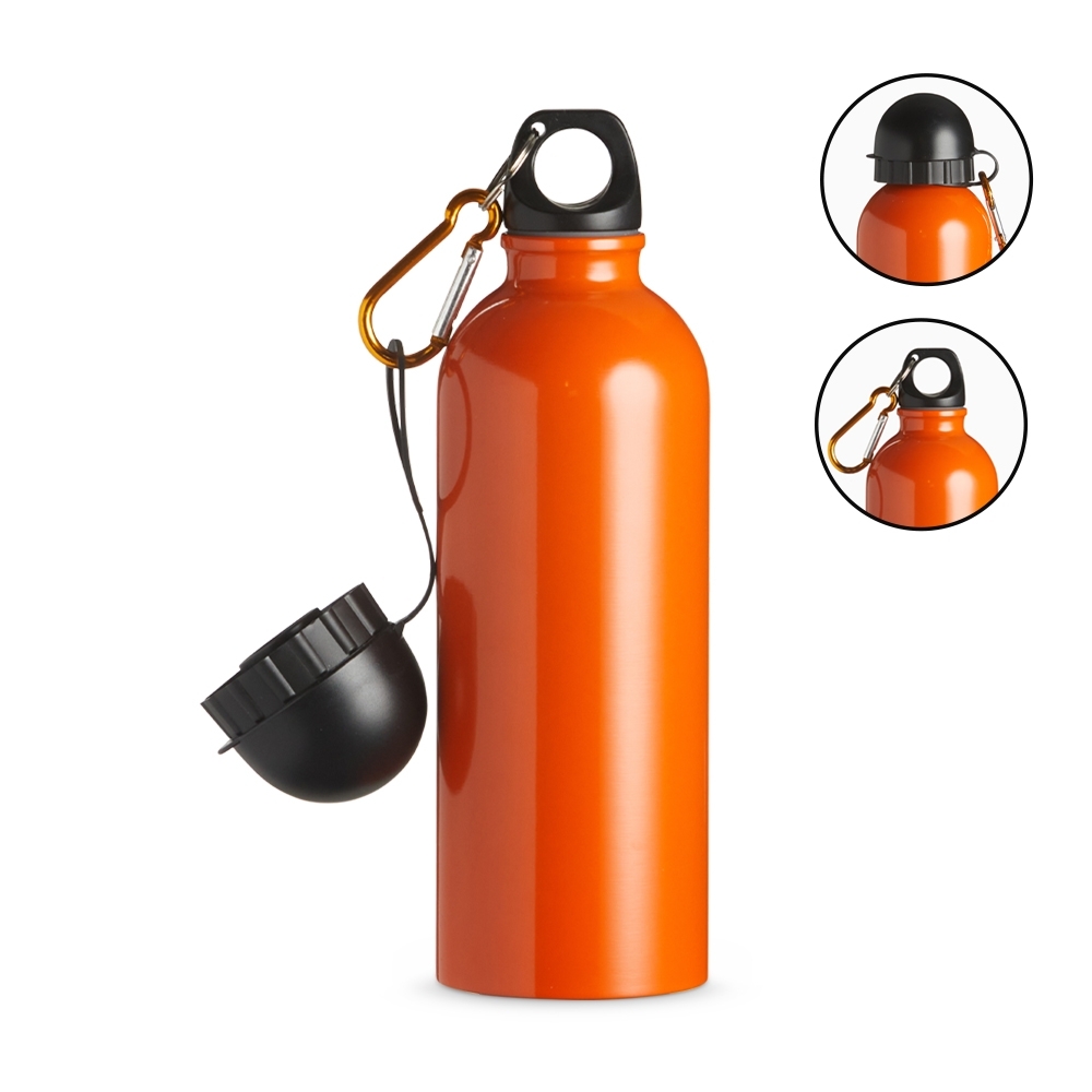 SQUEEZE INOX 500ML C/ BICO E MOSQUETÃO