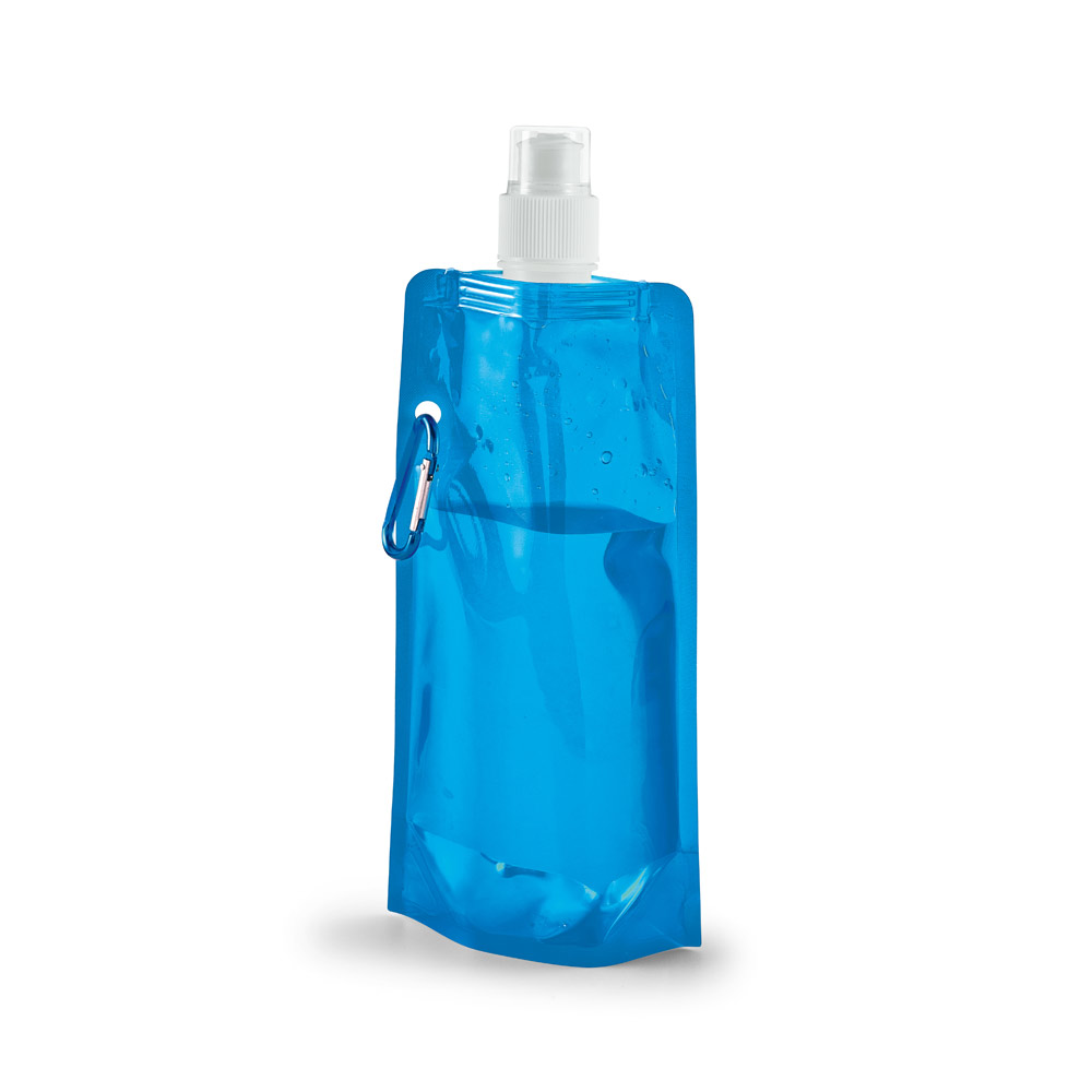 KWILL. Squeeze dobrável em PE com sistema "push-pull" e acabamento translúcido (460 mL)