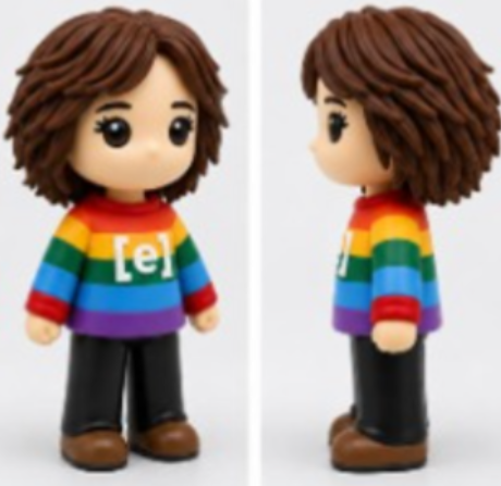 Boneco  (3D)com arte personalizada, 30cm de altura