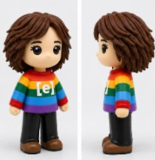 Boneco  (3D) com arte personalizada, 15cm de altura