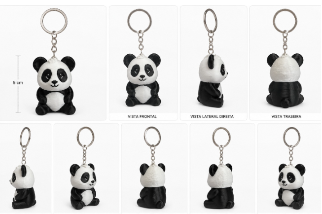 Chaveiro Panda  (3D), 5x5cm