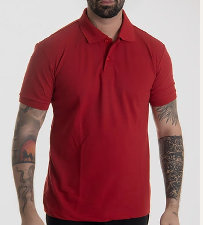 Polo Piquet 50% Algodão / 50% Poliéster. Tamanho: P ao GG, unissex
