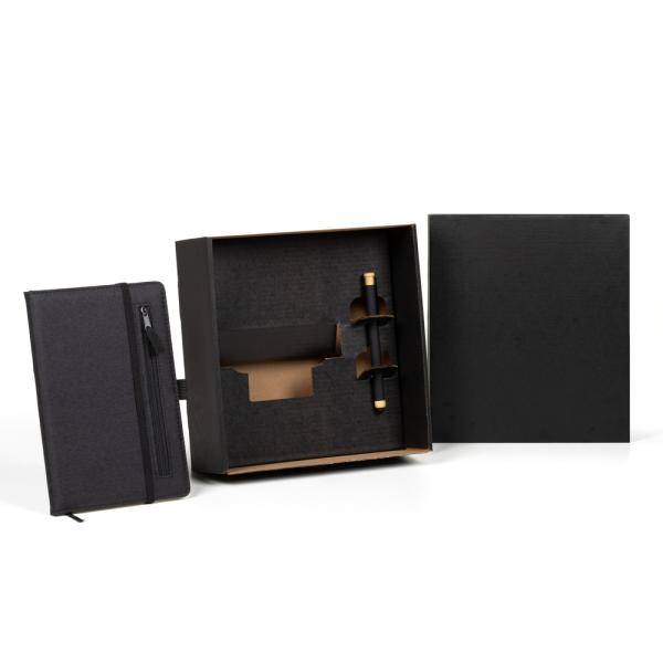 CADERNO P/ ANOTAÇÕES COM CANETA - PRETO