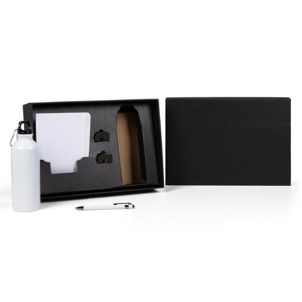 KIT SQUEEZE, CADERNETA E CANETA - BRANCO - 3 PÇS