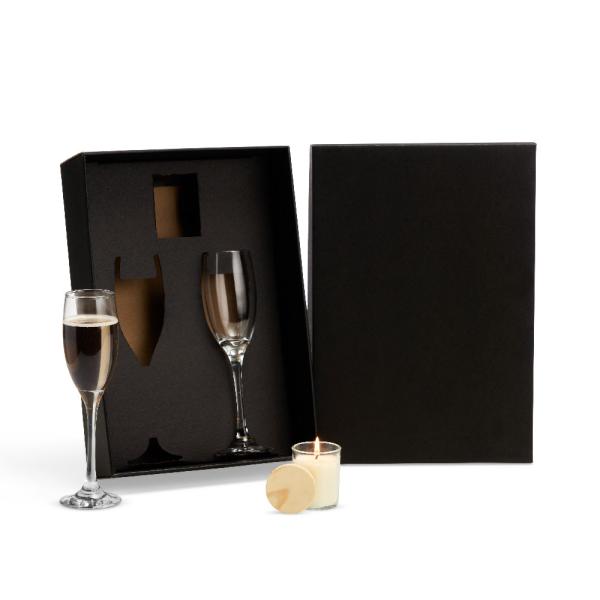 KIT TAÇAS E VELA AROMATIZADA - 3 PÇS