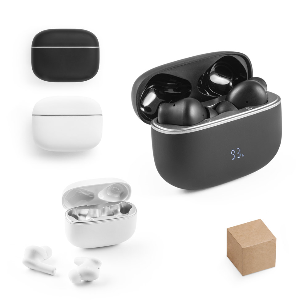 CAUBY. Fones de ouvido wireless em ABS 100% reciclado, com ANC e autonomia de 7h