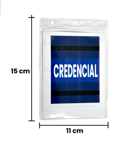 Porta Crachá PVC Transparente Vertical Flexível 15x11cm