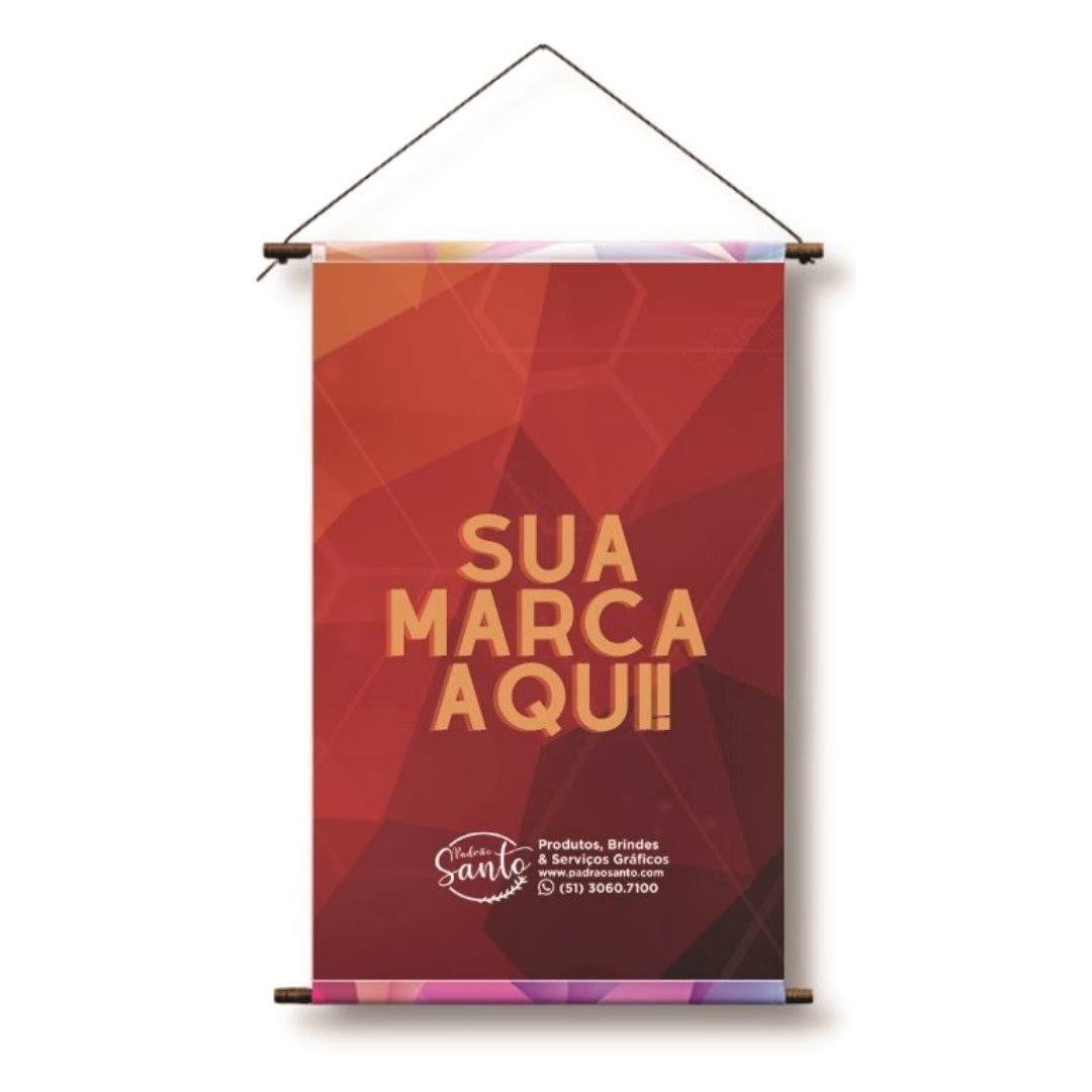 Banner c/ Bastão e Corda 50x80cm