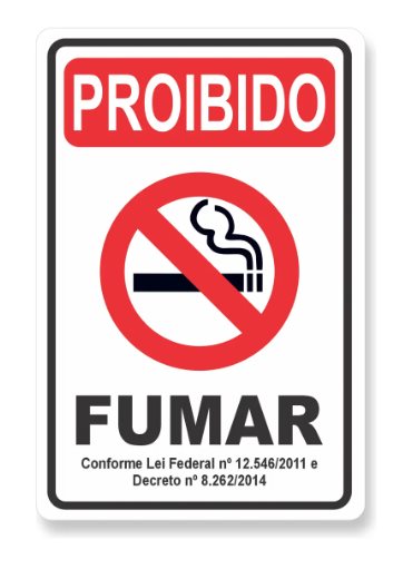 Placa Proibido Fumar - Lei Federal - 20x30 cm