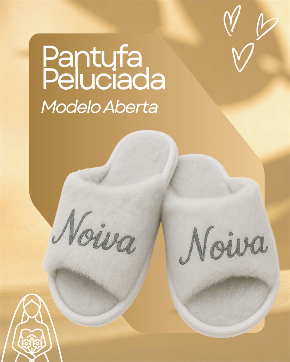 Pantufa Aberta Bordada - Preto - 39/40 - Bordado Logo - Tecido Antiderrapante