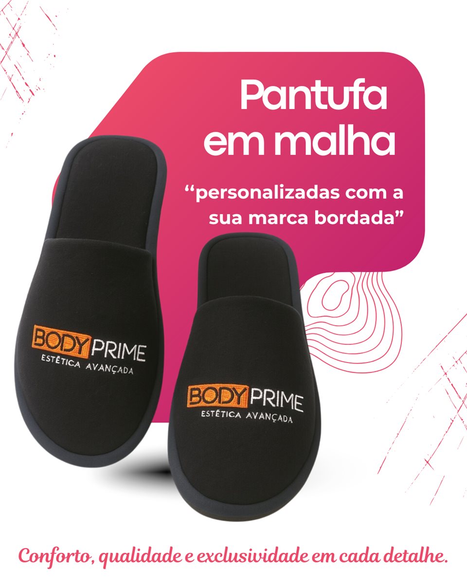 Pantufa em Malha Bordada