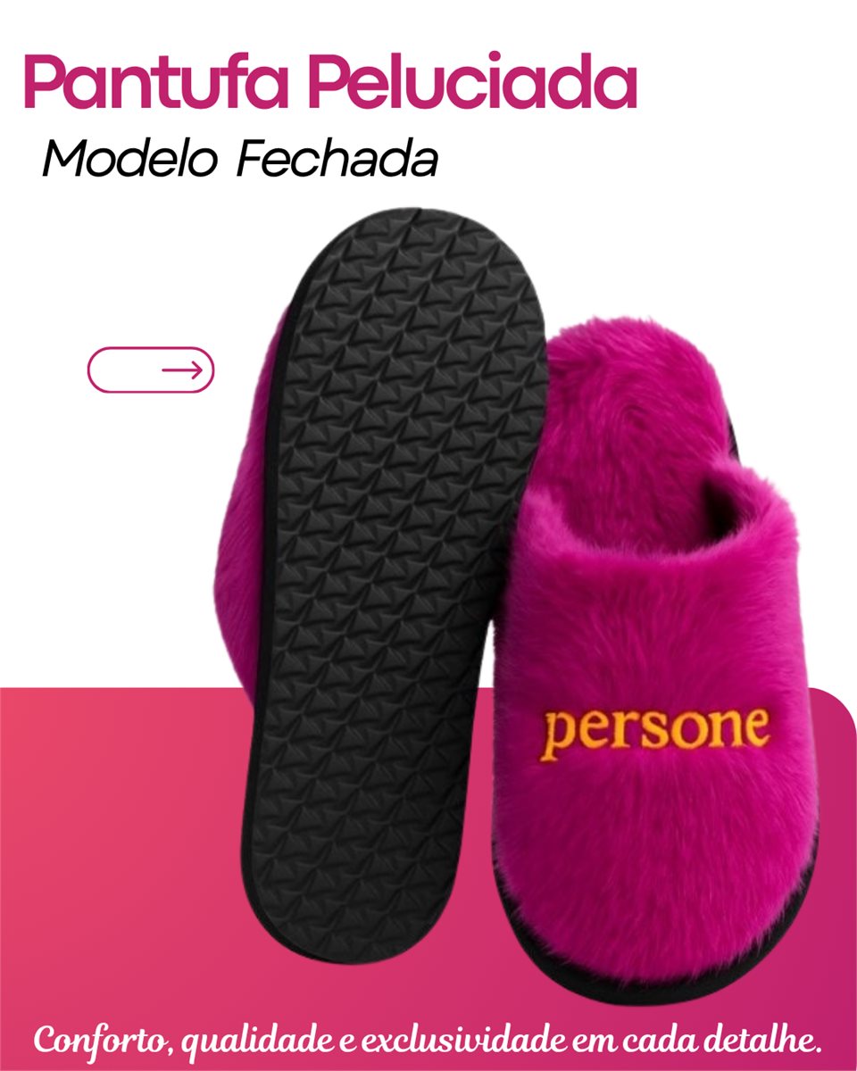 Pantufa Fechada Bordada