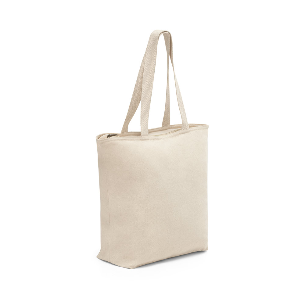 HACKNEY. Sacola 100% algodão (280 g/m²) com fecho e bolso interior