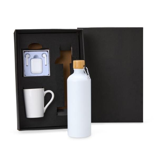 KIT GARRAFA, CANECA E FONE BLUETOOTH - 3 PÇS