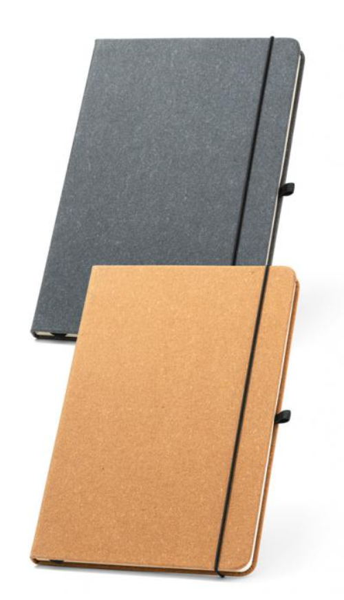 Caderno A5 com capa dura em couro reciclado