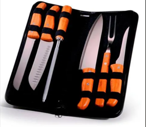 Kit churrasco Inox Com Estojo Frankfurt - 7 Pçs
