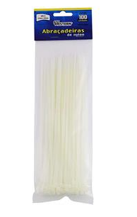 ABRACADEIRA NYLON BRANCA 2,5X200MM PCT.C/100 WESTERN