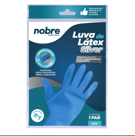 LUVA LATEX AZUL NOBRE TAM 07 (P) SILVER