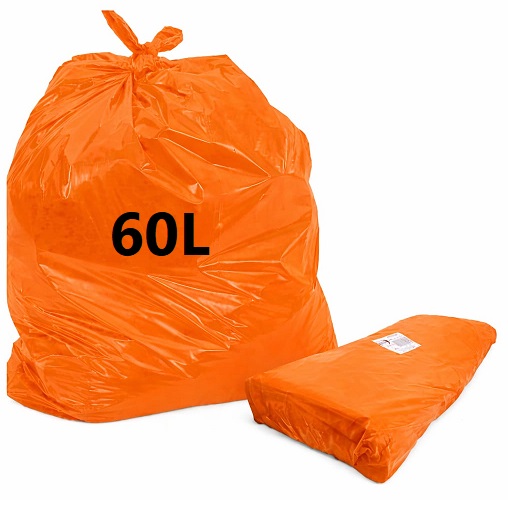SACO DE LIXO LARANJA 60L CRONOS PREMIUM C/100 63X70X0,04