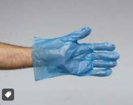 LUVA DESCARTAVEL PLASTICA AZUL C/100 PREVEMAX