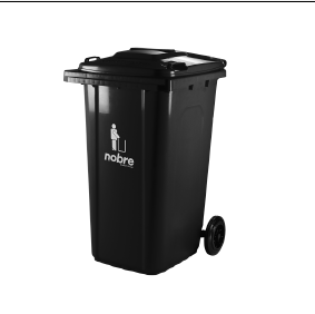 LIXEIRA 240L NOBRE CONTAINER C/ RODAS PRETA