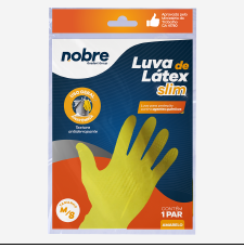 LUVA LATEX AMARELA NOBRE SLIM TAM 08 (M)