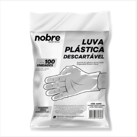 LUVA DESCARTAVEL PLASTICA NOBRE C/100