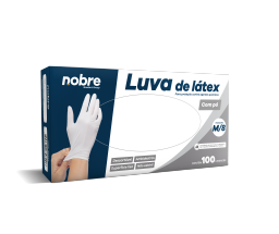 LUVA LATEX C/ PO PRETA NOBRE TAM 08 (M) CX.C/100