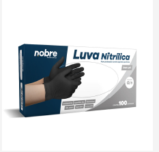 LUVA NITRILICA S/ PO PRETA NOBRE TAM 09 (G) CX.C/100