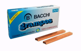 GRAMPO PARA GRAMPEADOR 26/6 BACHI COBREADO C/5000