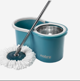 MOP GIRATORIO NOBRE INOX (balde 13l c/cesto inox e 2 refis,)