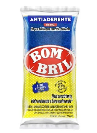 ESPONJA DUPLA FACE BOMBRIL C/3 ANTIADERENTE