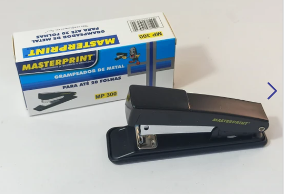 GRAMPEADOR METAL 26/6 MASTERPRINT 25F PRETO MP300 PQ