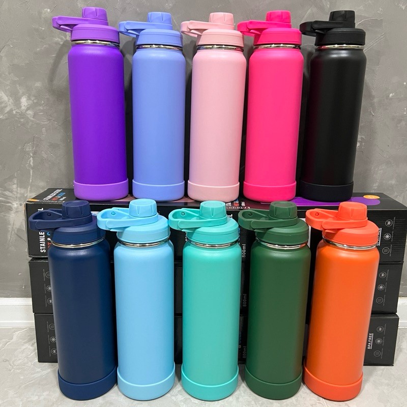 GARRAFA TERMICA 800ML COM SILICONE