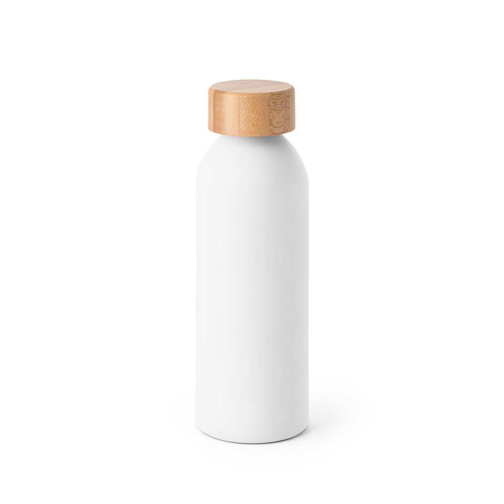 QUETA. Squeeze em alumínio com acabamento mate e tampa em bambu 550 mL